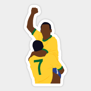 Pele celebration world cup minimalist illustration legends never die Sticker